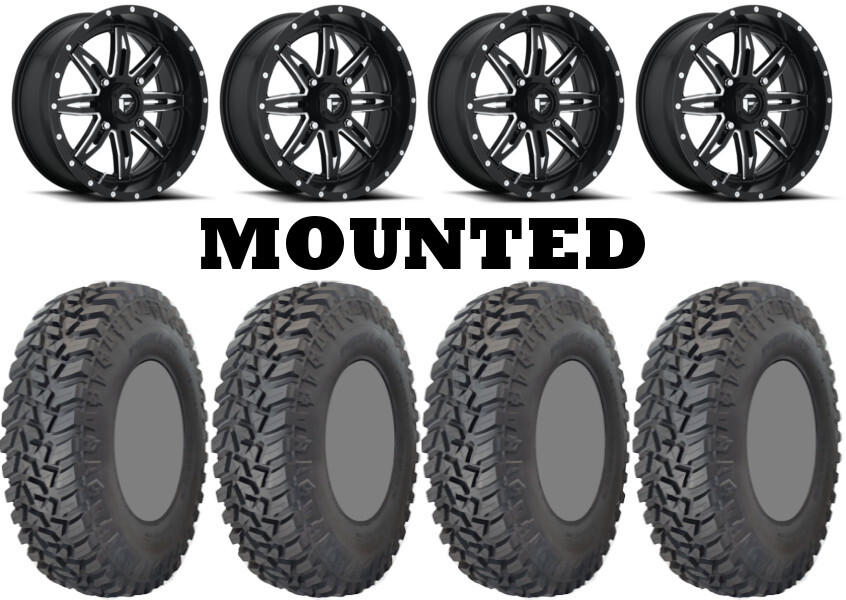 Kit 4 GBC Kanati Mongrel SQ Tires 30×10-14 on Fuel Lethal Matte Black D567 550