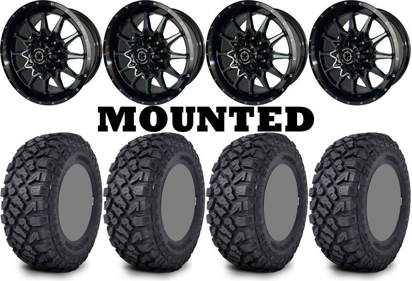 Kit 4 Kenda Klever XT Tires 28×10-14 on Frontline 762 Machined Wheels VIK