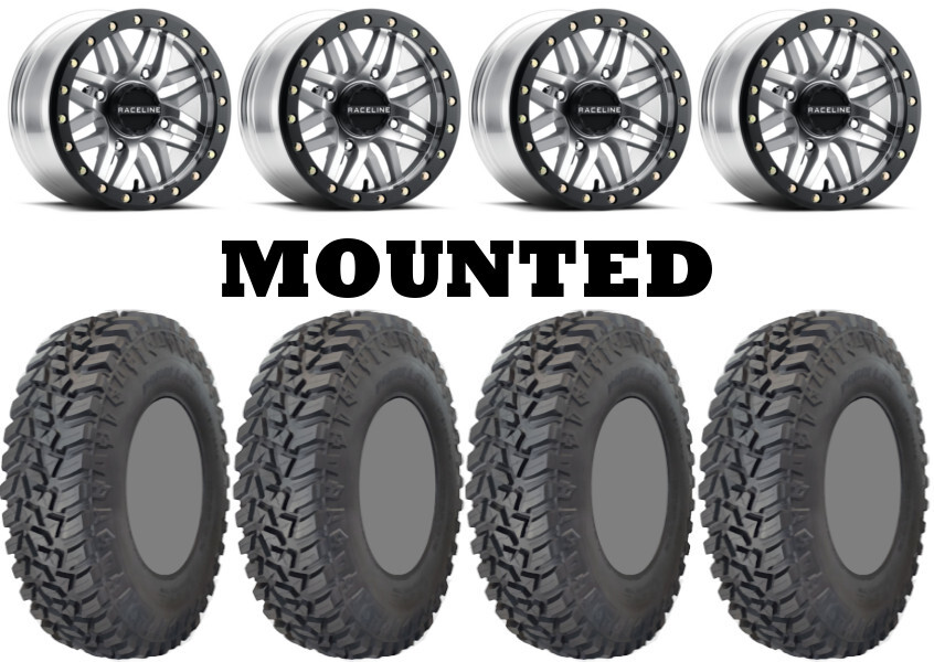 Kit 4 GBC Kanati Mongrel SQ 30×10-14 on Raceline Ryno Beadlock Machined HP1K