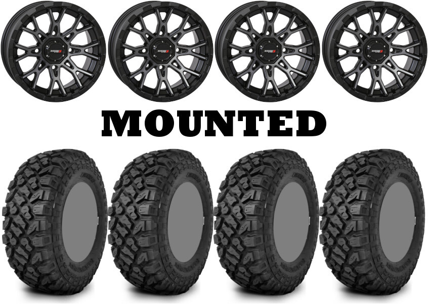 Kit 4 Kenda Klever XT Tires 28×10-14 on System 3 ST-6 Gray Wheels 1KXP