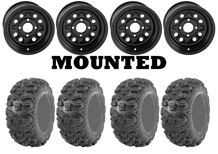 Kit 4 Kenda Bearclaw HTR K587 25×8-12/25×10-12 on Quadboss Steely Black H700