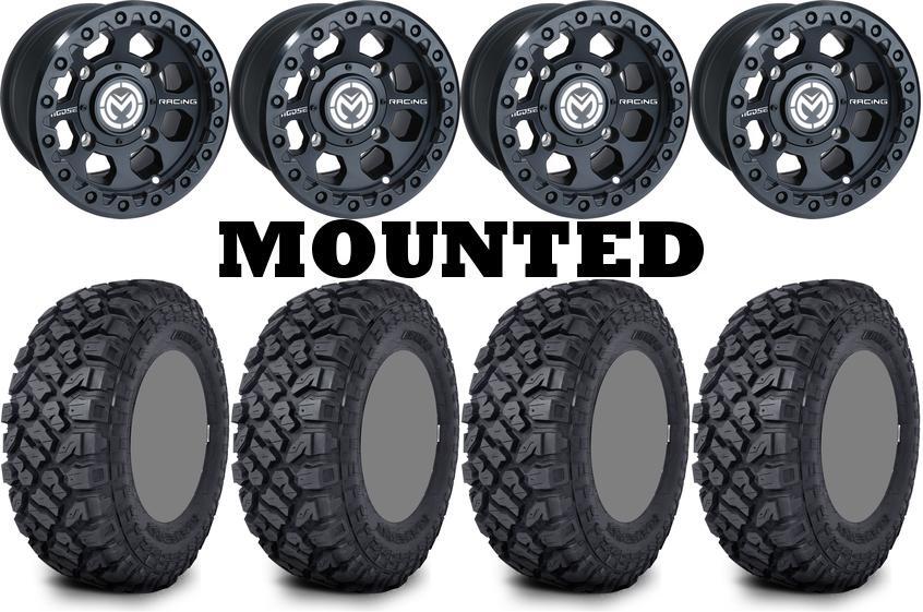 Kit 4 Kenda Klever XT Tires 32×10-15 on Moose 23X Matte Black Wheels TER