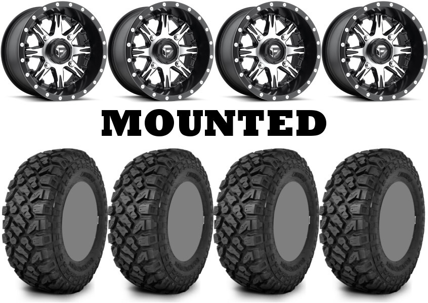 Kit 4 Kenda Klever XT Tires 28×10-14 on Fuel Nutz Machined D541 Wheels 1KXP