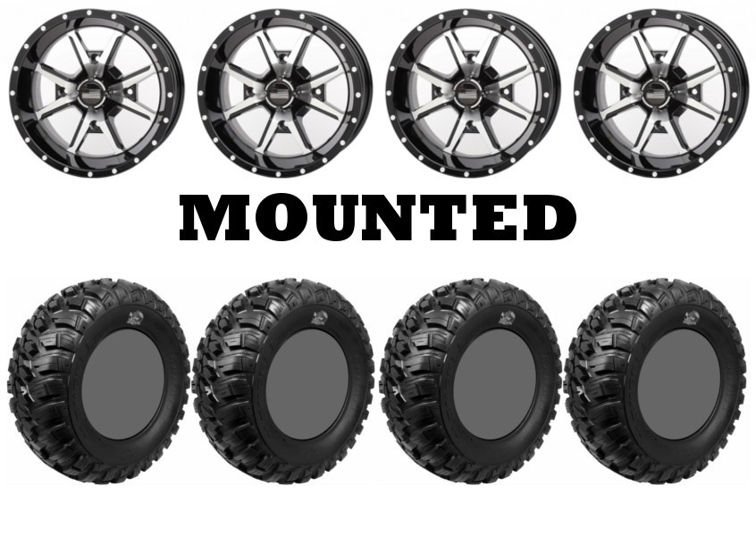 Kit 4 GBC Kanati Mongrel Tires 27×9-12/27×11-12 on Frontline 556 Machined H700