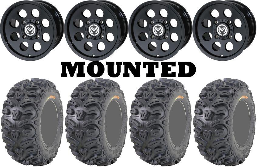 Kit 4 Kenda Bearclaw HTR K587 Tires 25×8-12/25×10-12 on Moose 26X Black H700