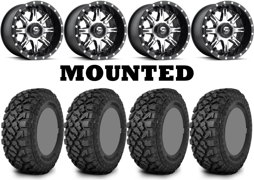 Kit 4 Kenda Klever XT Tires 27×9-14/27×11-14 on Fuel Nutz Machined D541 IRS