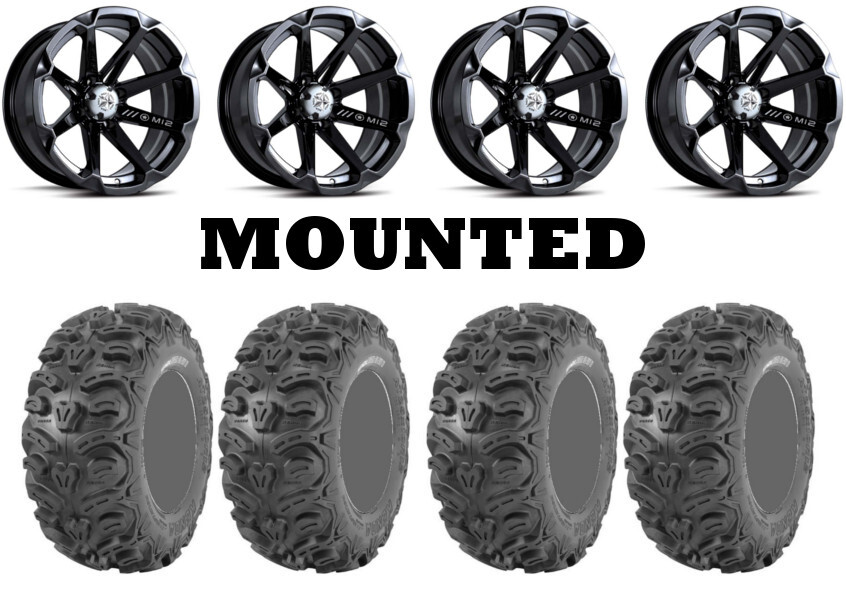 Kit 4 Kenda Bearclaw HTR K587 Tires 26×9-14/26×11-14 on MSA M12 Diesel Black CAN