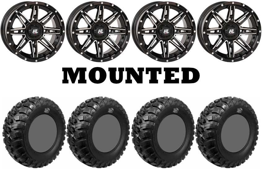 Kit 4 GBC Kanati Mongrel Tires 32×10-14 on High Lifter HL22 Machined Wheels FXT
