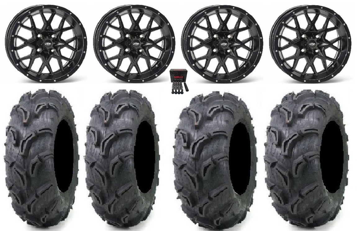 ITP Hurricane 14″ Wheels Black 30″ Zilla Tires Polaris Sportsman
