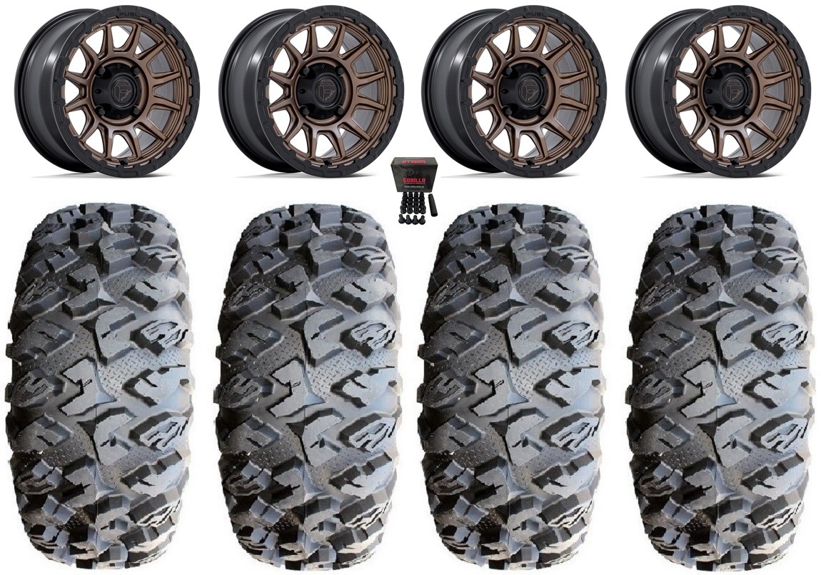Fuel Piston 15″ Wheels Bronze +10mm 28″ MotoClaw Tires Polaris RZR