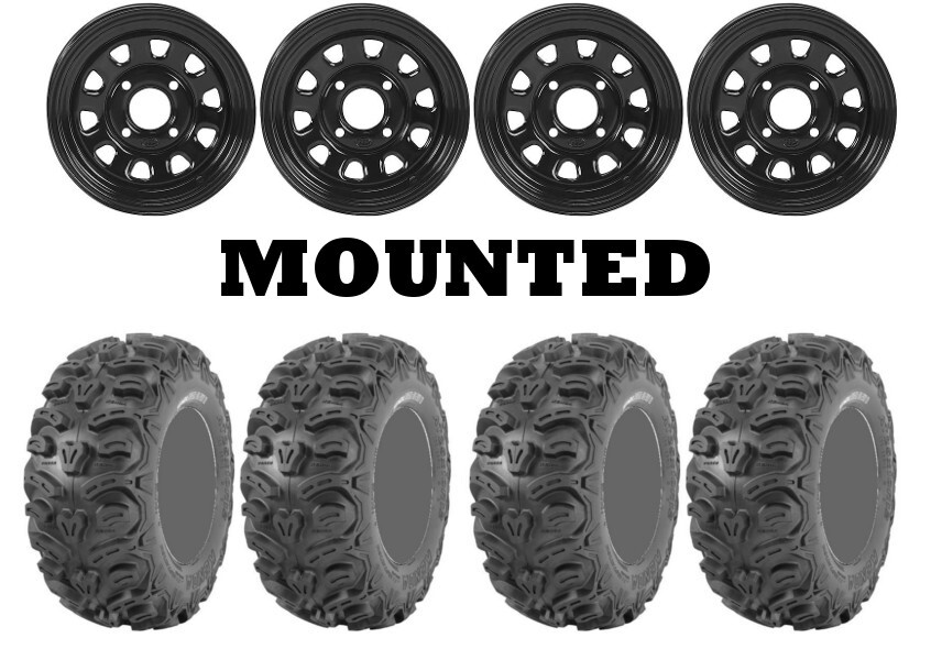 Kit 4 Kenda Bearclaw HTR K587 25×8-12/25×10-12 on ITP Delta Steel Black PRA