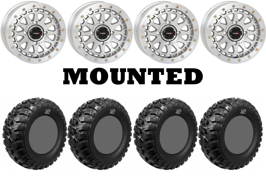 Kit 4 GBC Kanati Mongrel 28×10-15 on System 3 SB-6 Beadlock Machined Narrow FXT