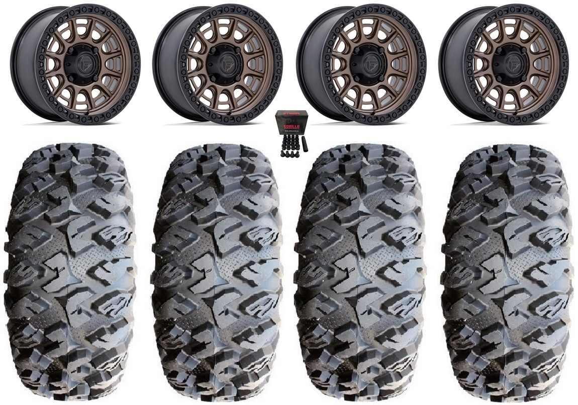 Fuel Cycle 15″Wheels Bronze +10mm 28″MotoClaw Tires Honda Pioneer 1000 / Talon