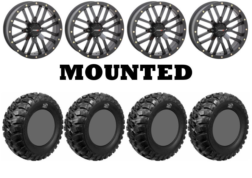 Kit 4 GBC Kanati Mongrel Tires 28×10-15 on System 3 ST-3 Matte Black Wheels 1KXP