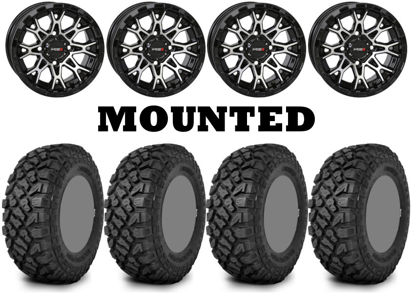 Kit 4 Kenda Klever XT Tires 28×10-14 on System 3 ST-6 Machined Wheels CAN