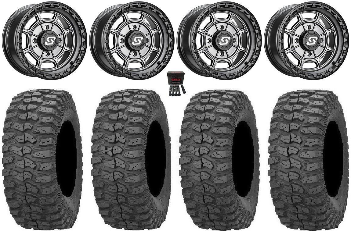 Sedona Rift 15×7 Wheels Grey 32″ Rock-A-Billy Tires Textron Wildcat XX