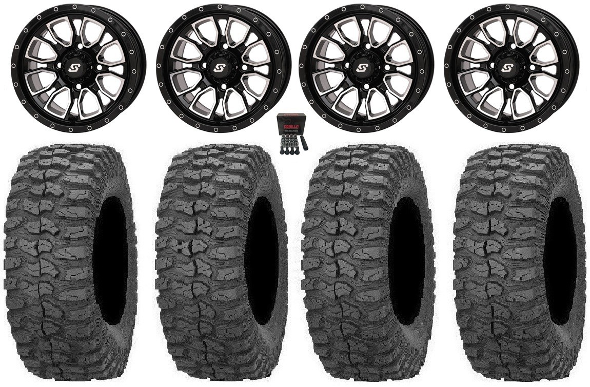 Sedona Fusion 15″ Wheels Machined 32″ Rock-A-Billy Tires Yamaha YXZ (2019+)