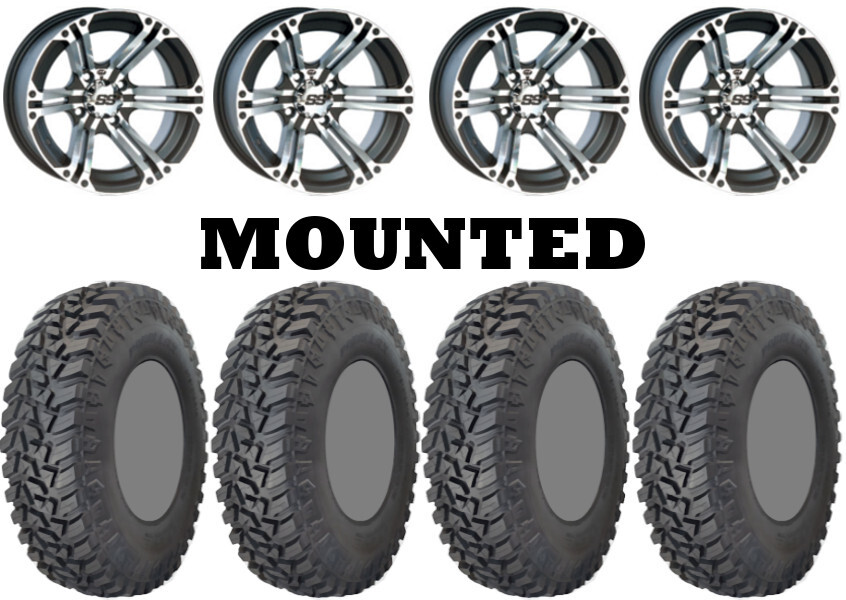 Kit 4 GBC Kanati Mongrel SQ Tires 30×10-14 on ITP SS212 Machined Wheels SRA