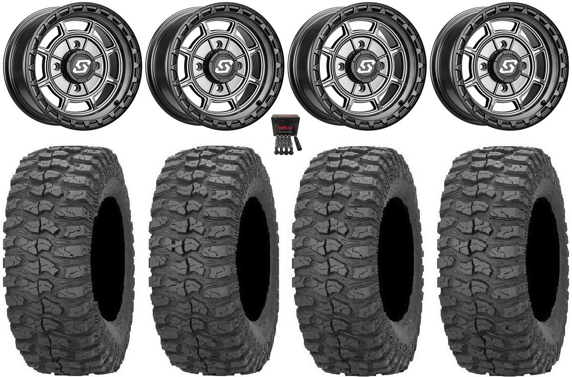 Sedona Rift 14″ Wheels Grey 30″ Rock-A-Billy Tires Textron Wildcat XX