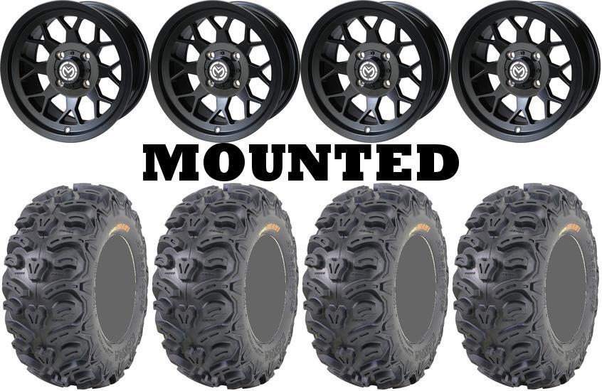 Kit 4 Kenda Bearclaw HTR K587 Tires 27×9-12/27×11-12 on Moose 27X Black VIK