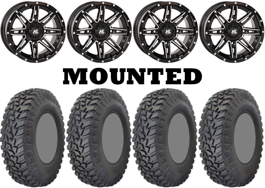 Kit 4 GBC Kanati Mongrel SQ Tires 30×10-14 on High Lifter HL22 Machined CAN