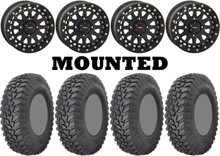 Kit 4 GBC Kanati Mongrel SQ 31×10-15 on SB-6 Beadlock Matte Black Nar 1KXP