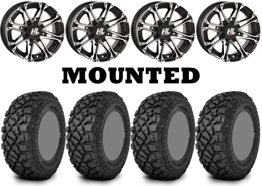 Kit 4 Kenda Klever XT Tires 28×10-14 on High Lifter HL3 Machined Wheels CAN
