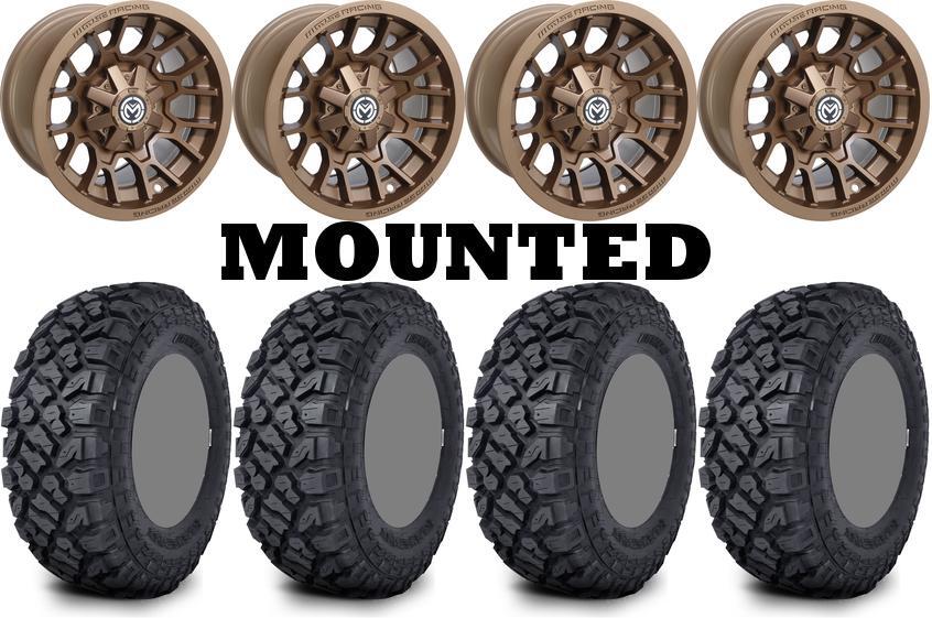 Kit 4 Kenda Klever XT Tires 30×10-14 on Moose 24X Bronze Wheels CAN