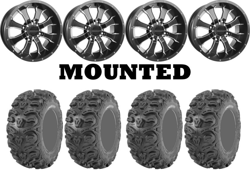 Kit 4 Kenda Bearclaw HTR K587 27×9-12/27×11-12 on Raceline A77 Mamba Black 1KXP