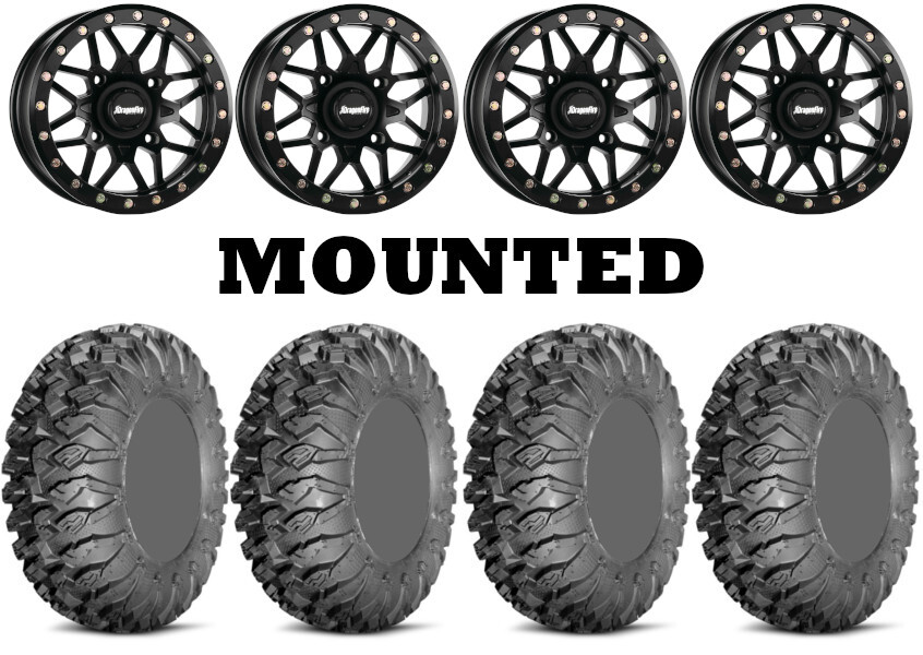 Kit 4 EFX MotoClaw 32×10-14 on DragonFire Racing Typhon Beadlock Black HP1K