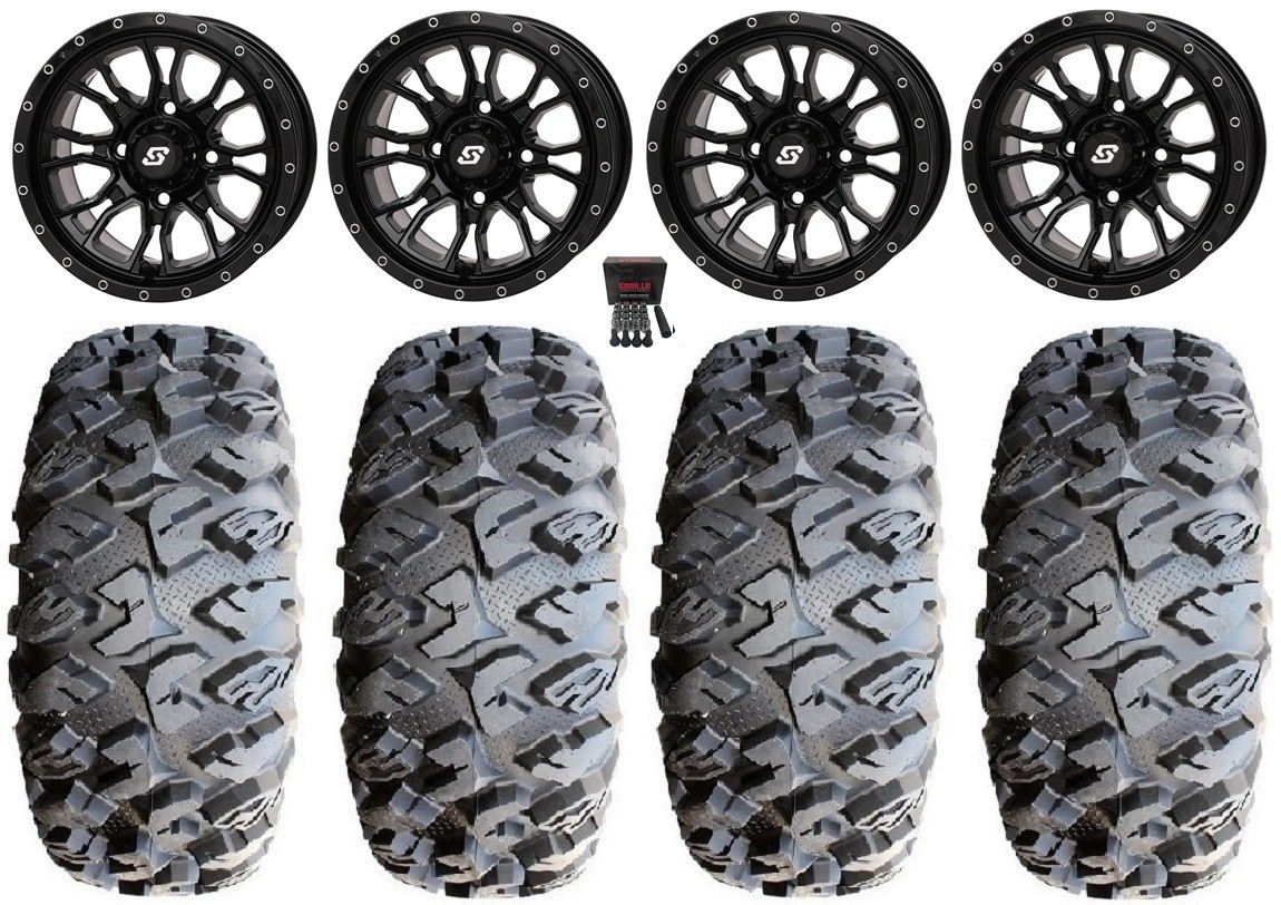 Sedona Fusion 15″ Wheels Gloss Bk 31″ MotoClaw Tires Can-Am Renegade Outlander