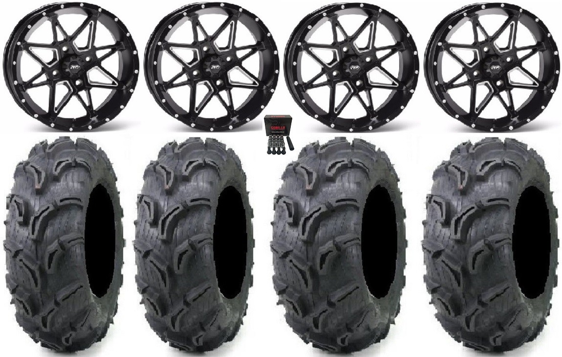 ITP Tornado 14″ Wheels Black 26″ Zilla Tires Polaris RZR
