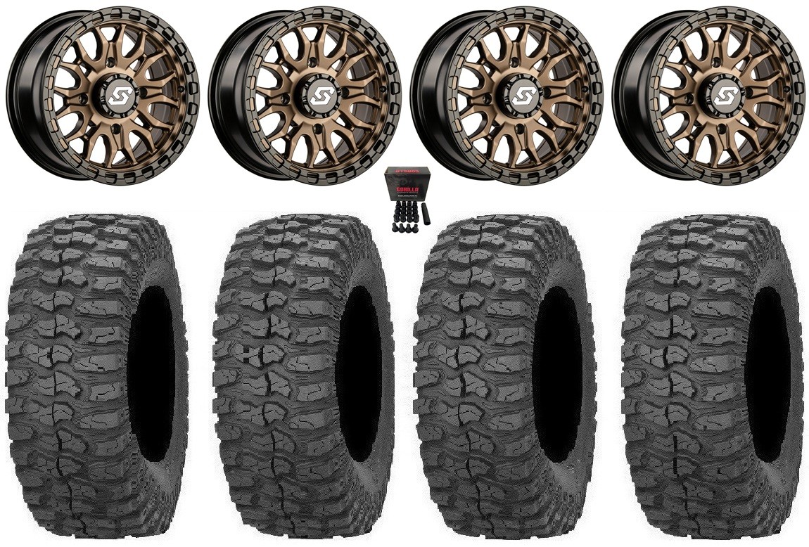 Sedona Ignition 14″ Wheels Bronze 28″ Rock-A-Billy Tires Yamaha YXZ (2019+)