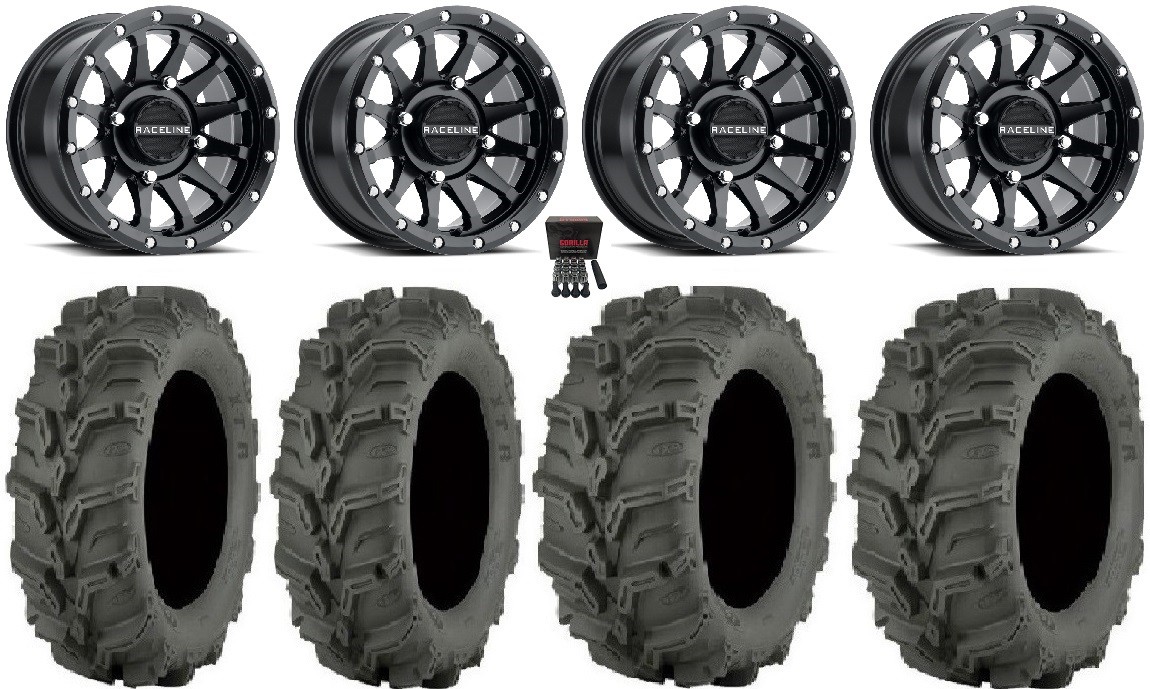 Raceline Trophy 14″ Black Wheels 27″ Mud Lite XTR Tires Polaris Sportsman