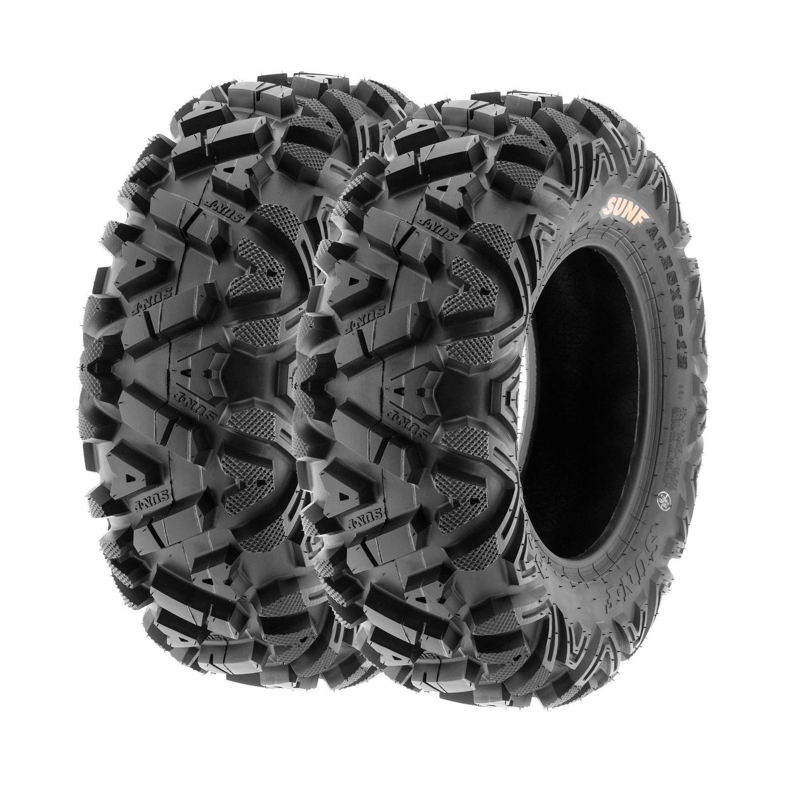 ATV UTV Off-Road Tires, 25×8-12 – All-Terrain, 6 Ply Tubeless, Set of 2
