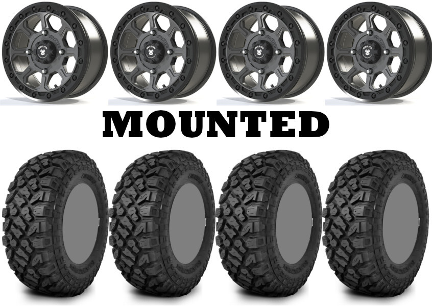 Kit 4 Kenda Klever XT 27×9-14/27×11-14 on Bullite Ruler Beadlock Gray BT-03 HP1K